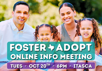 Itasca ONLINE Foster Care & Adoption Info Meeting - October 20, 2026 at 6pm